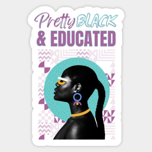 Pretty Black And Educated Retro African Empress Sticker